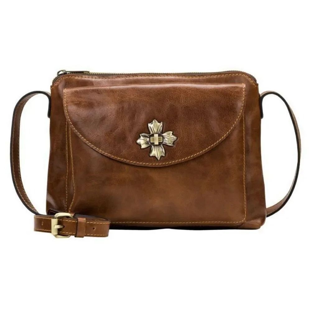 Patricia Nash Salina Crossbody Leather Bag Purse Vintage Distressed Collection